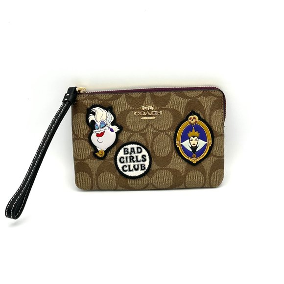 Coach Handbags - 0627 COACH LIMITED EDITION DISNEY VILLAINS PATCHES ZIP CORNER WALLET WRISTLET